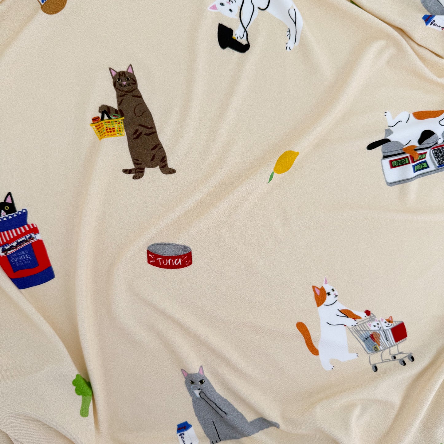 Single Layer Bamboo Blanket (Supermarket Cats)