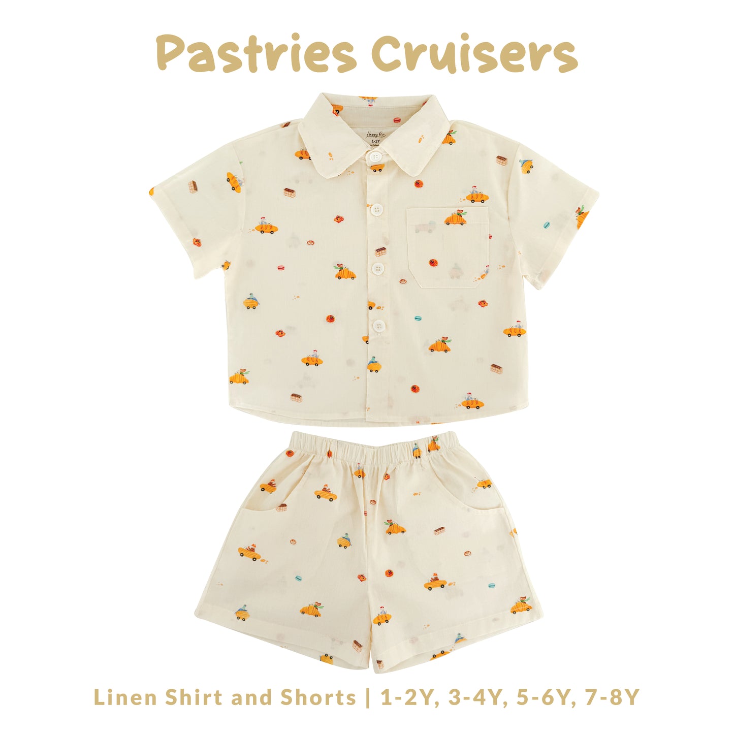 Linen Shirt and Shorts - Pastries Cruisers