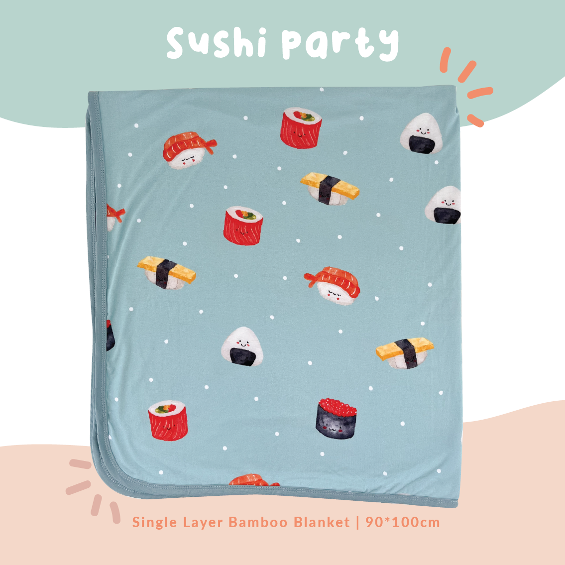 Single Layer Bamboo Blanket (Sushi)