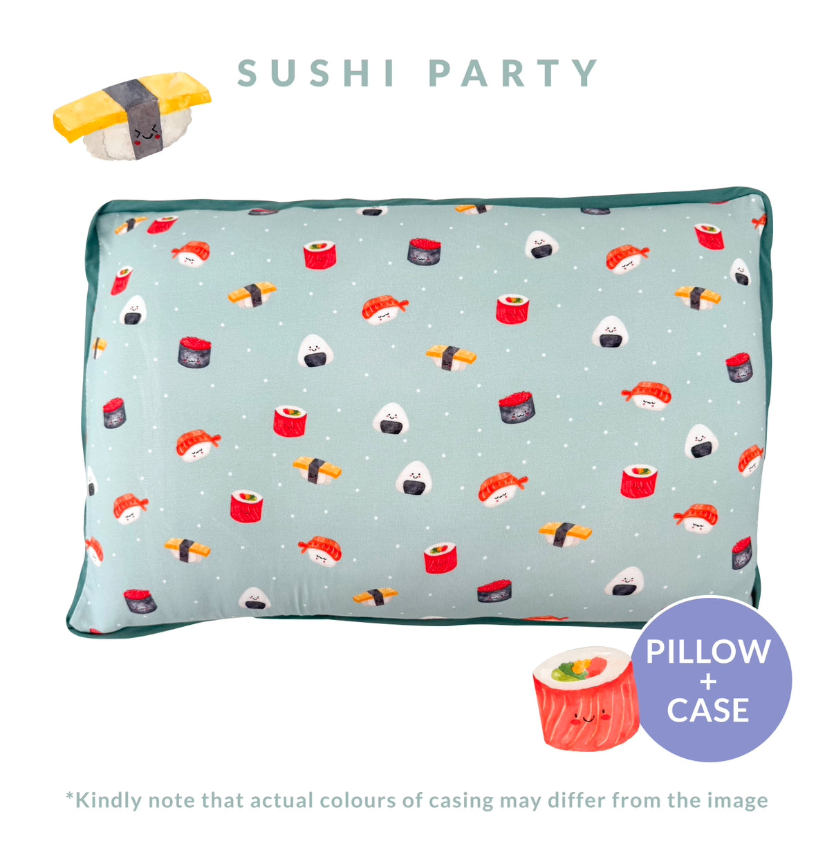 Toddler Head Pillow (Sushi Party)