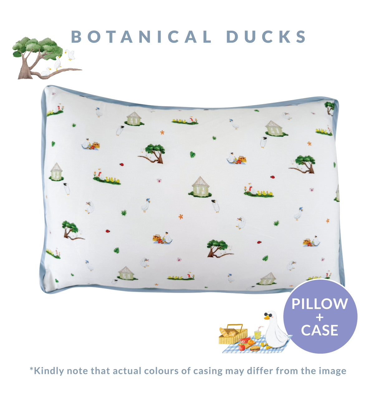 Toddler Head Pillow (Botanical Ducks)
