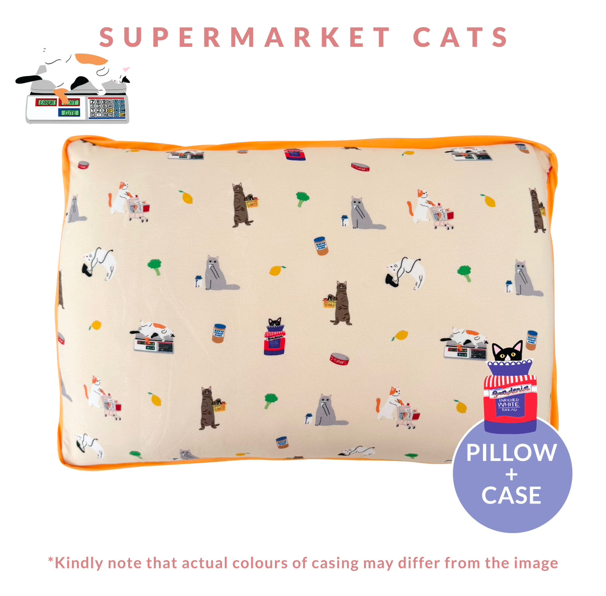 Toddler Head Pillow (Supermarket Cats)