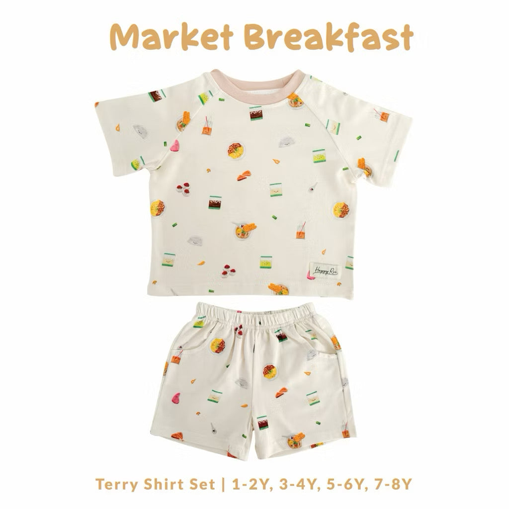 French Terry Shirt & Shorts - Market Breakfast