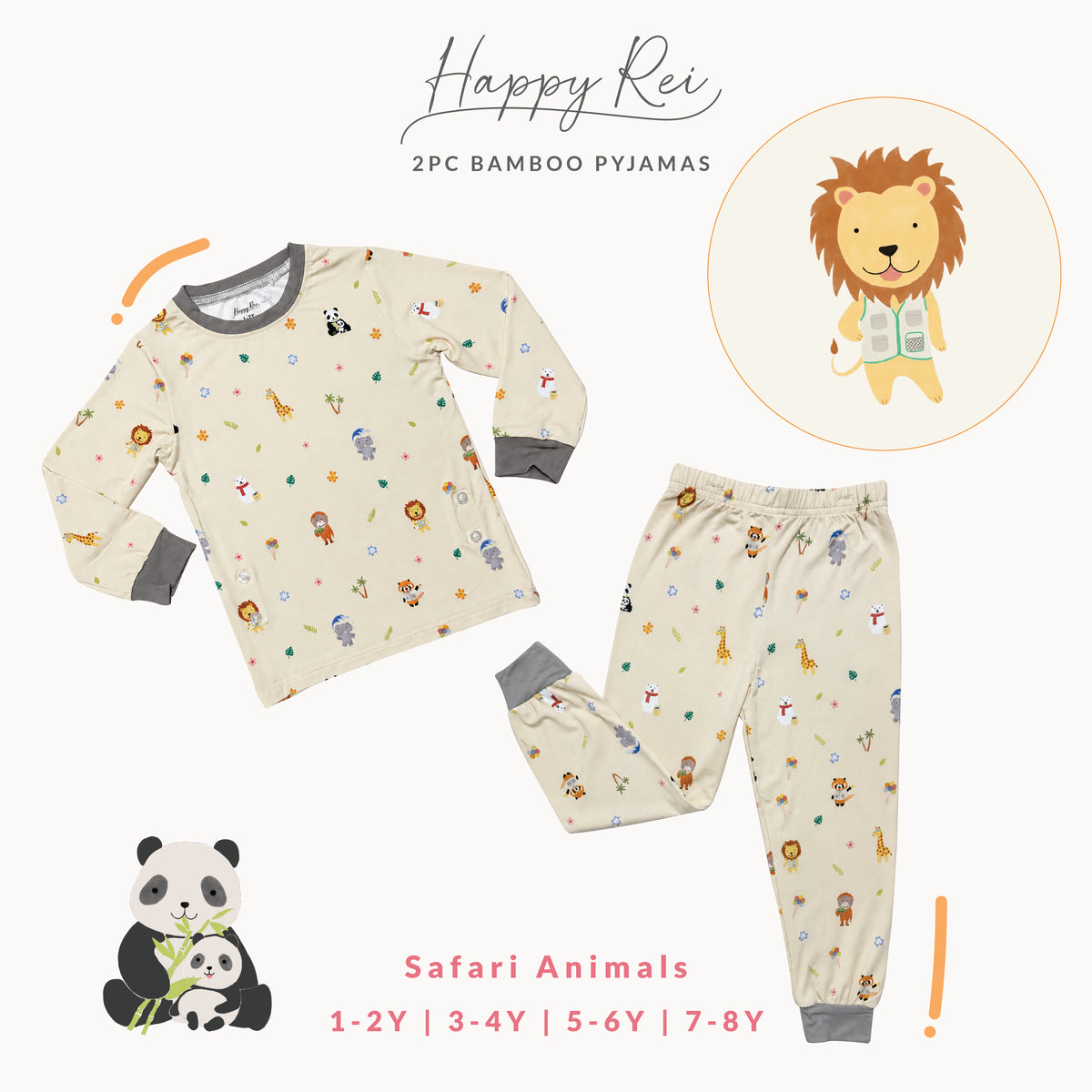 Bamboo Pyjamas (Safari Animals)