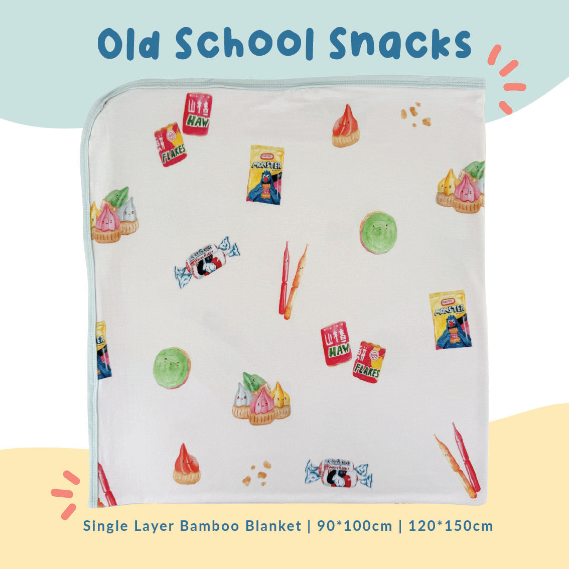 Single Layer Bamboo Blanket (Old School Snacks)