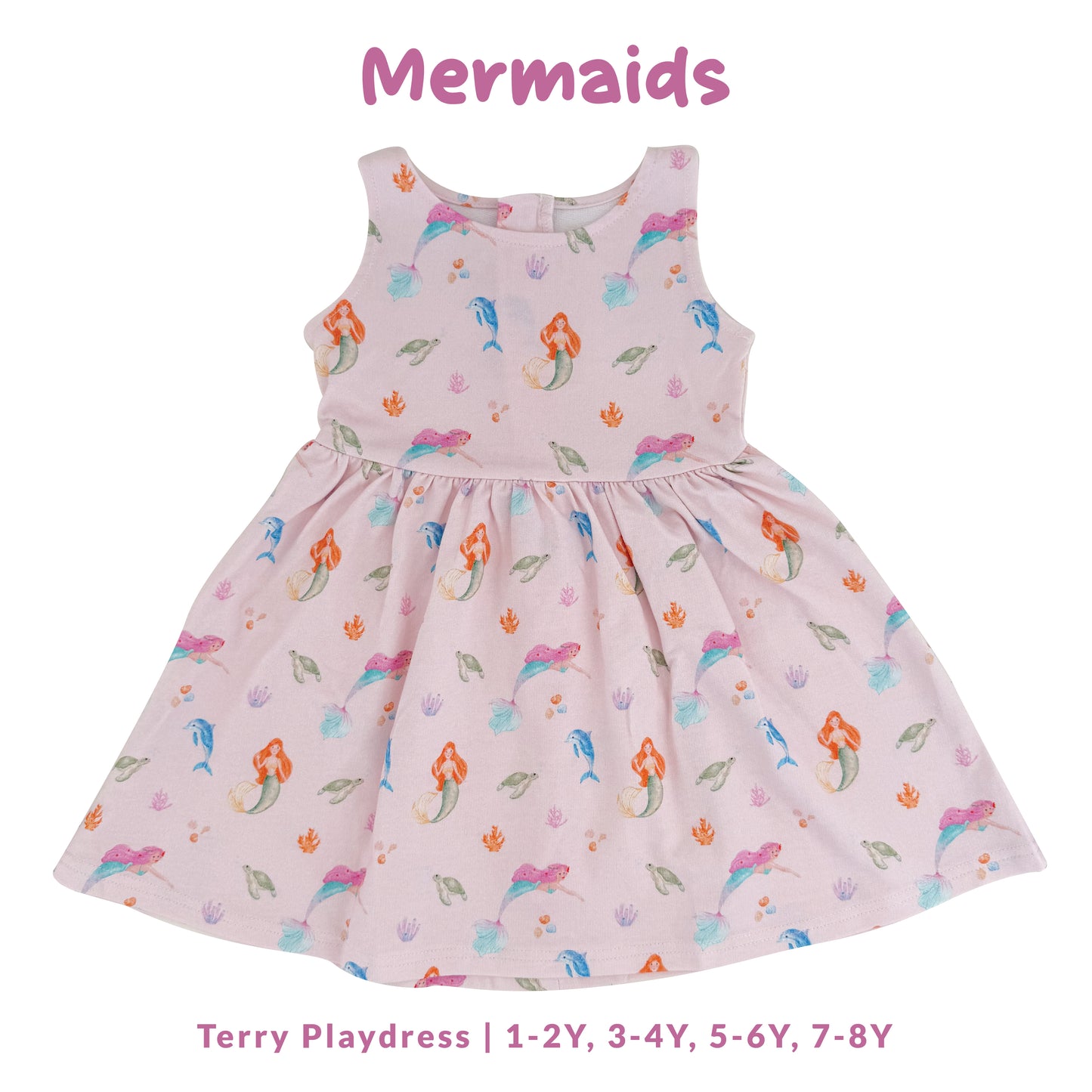 French Terry Dress - Mermaids