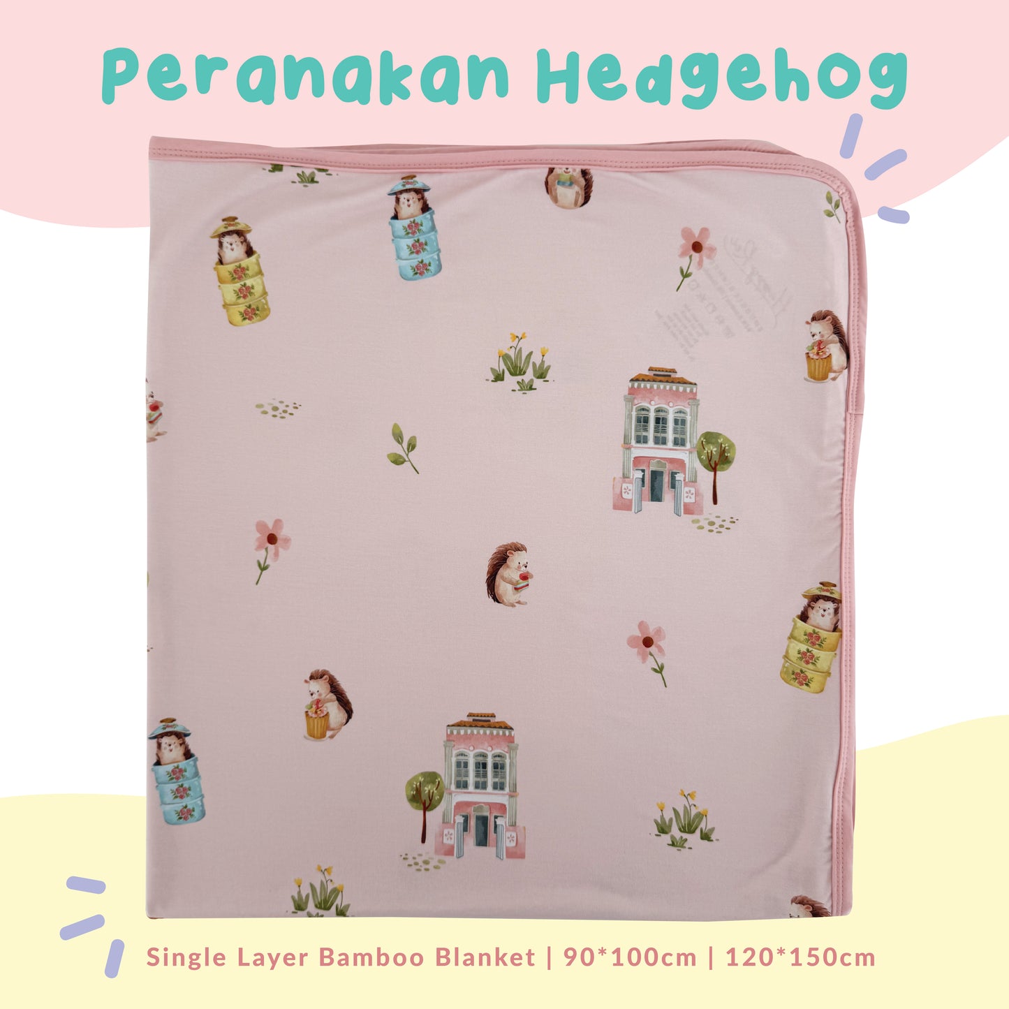 Single Layer Bamboo Blanket (Peranakan Hedgehog)