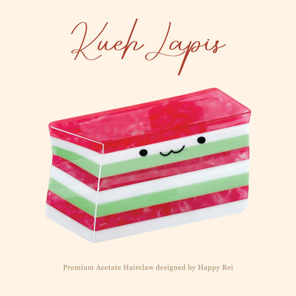 Premium Acetate Hairclaw - Kueh Lapis