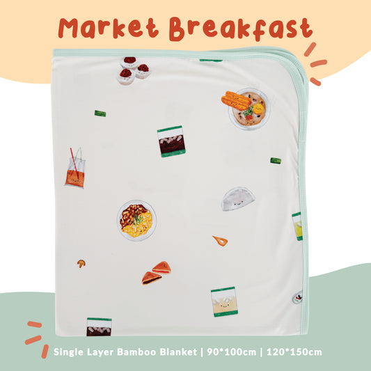 Single Layer Bamboo Blanket (Market Breakfast)
