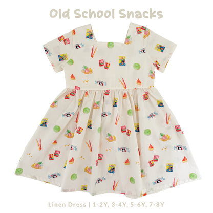 Linen Dress - Old School Snacks