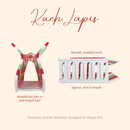 Premium Acetate Hairclaw - Kueh Lapis