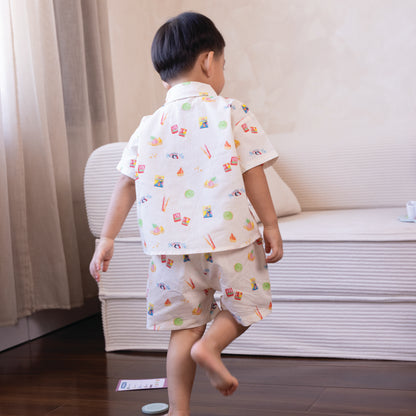 Linen Shirt and Shorts - Old School Snacks