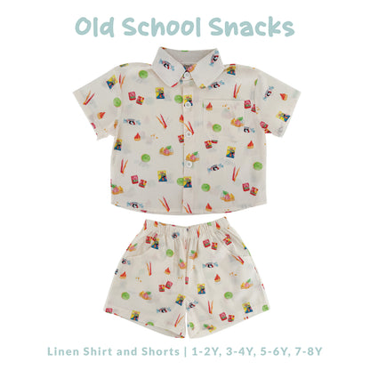 Linen Shirt and Shorts - Old School Snacks