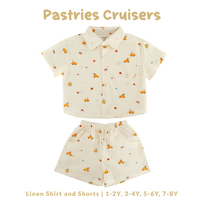 Linen Shirt and Shorts - Pastries Cruisers