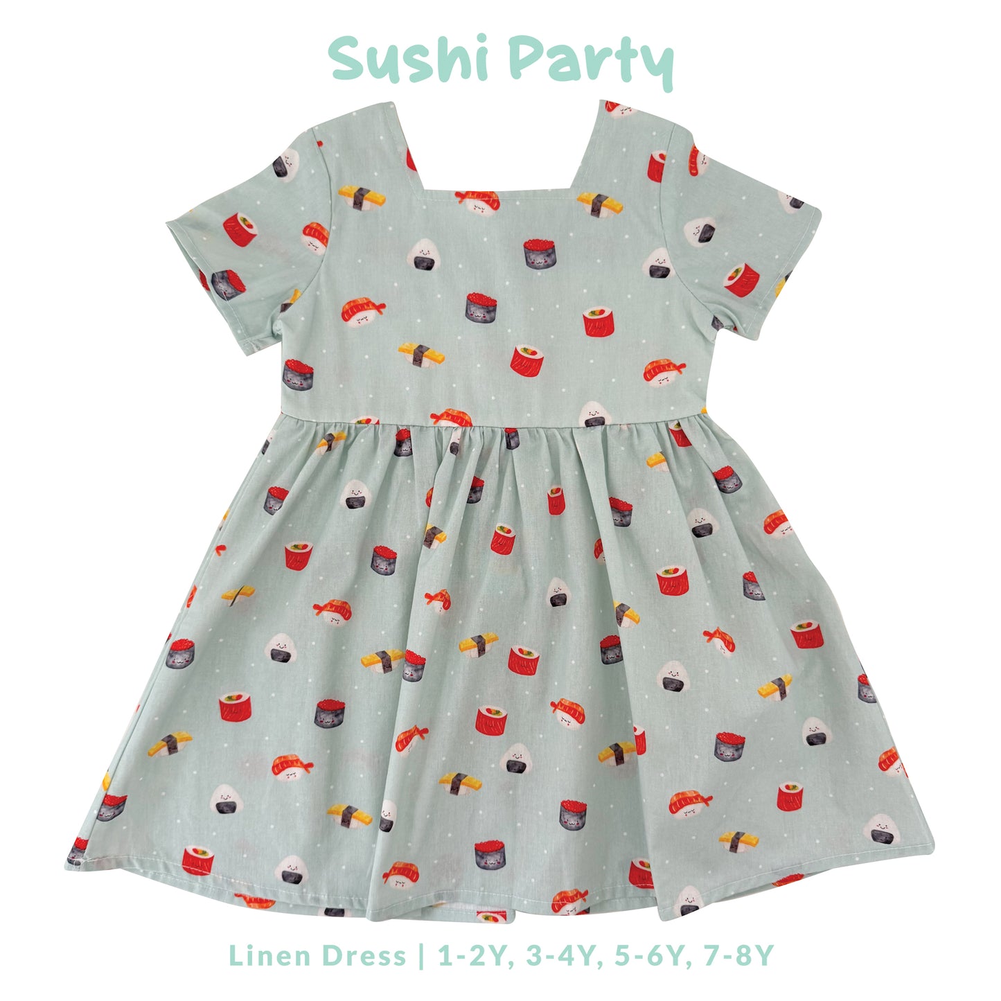 Linen Dress - Sushi Party