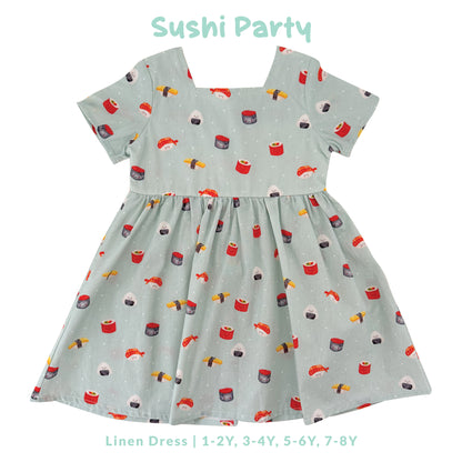 Linen Dress - Sushi Party