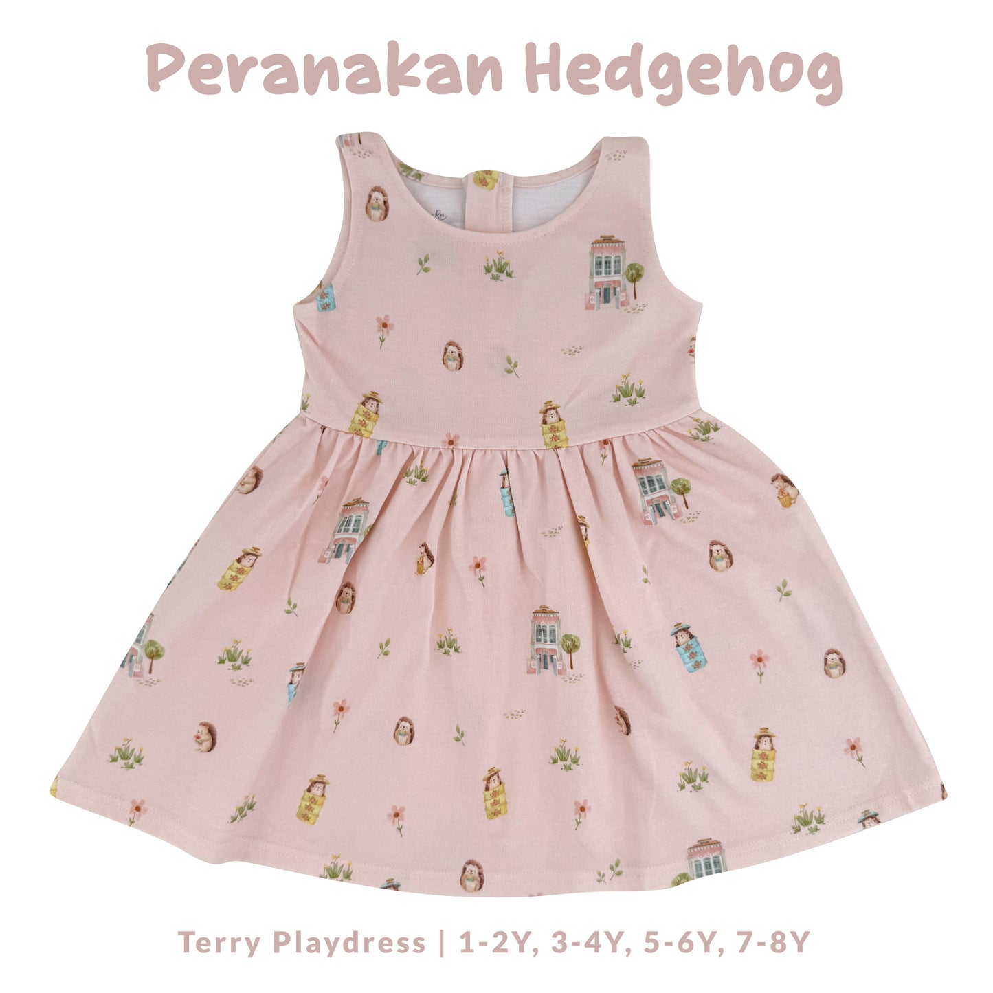 French Terry Dress - Peranakan Hedgehog