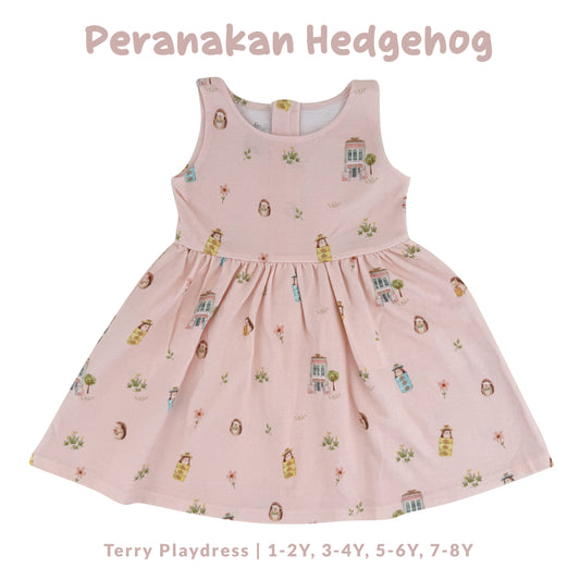 French Terry Dress - Peranakan Hedgehog