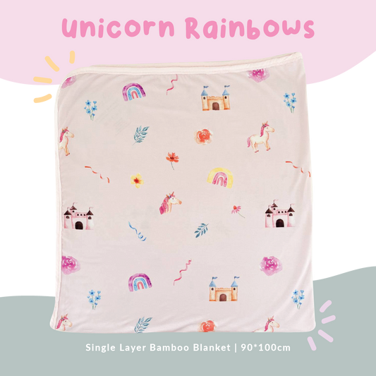 Single Layer Bamboo Blanket (Unicorns)