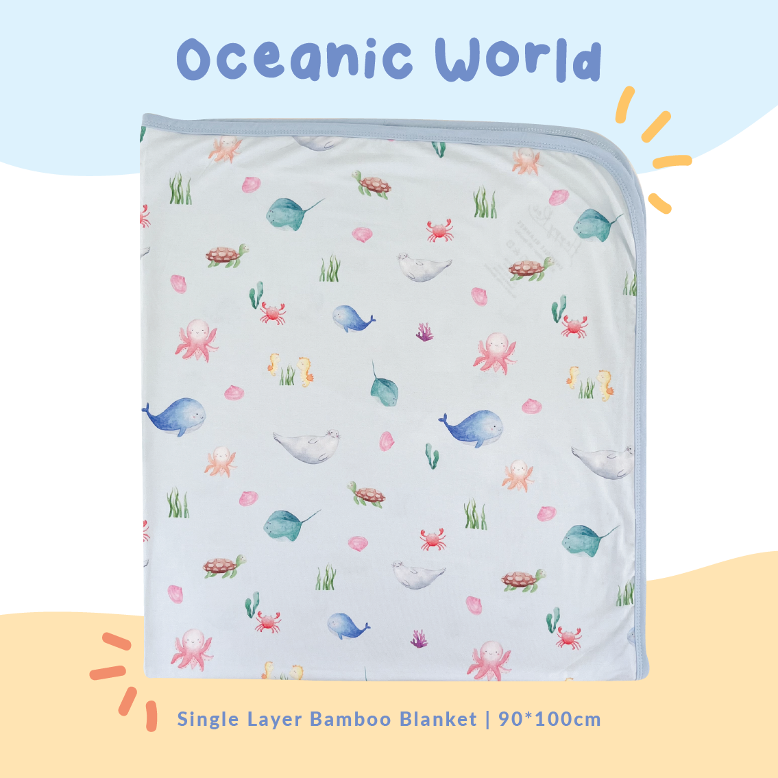 Single Layer Bamboo Blanket (Oceanic World)