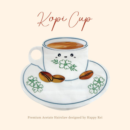 Premium Acetate Hairclaw - Kopi Cup