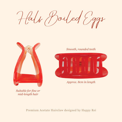 Premium Acetate Hairclaw - Half-boiled Eggs