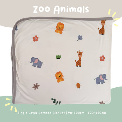 Single Layer Bamboo Blanket (Zoo)