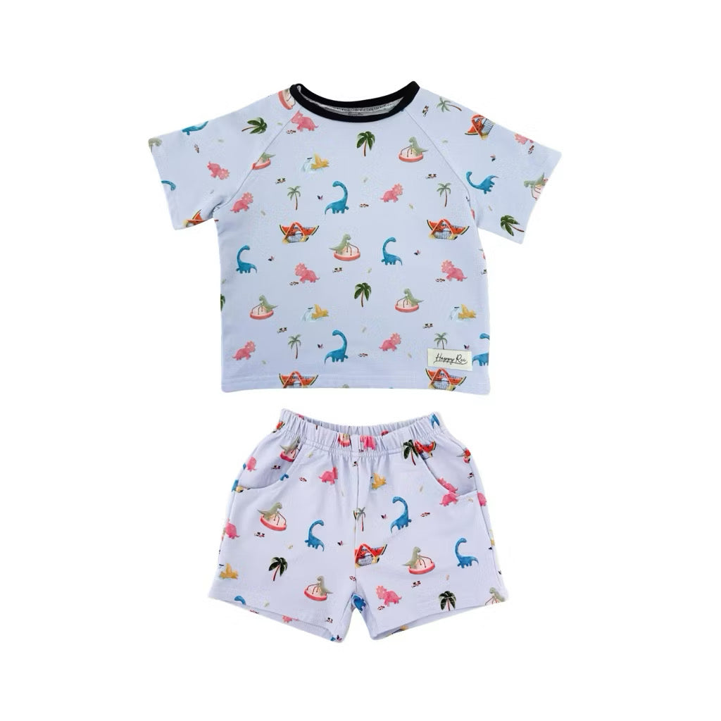 French Terry Shirt & Shorts - Dino Playground