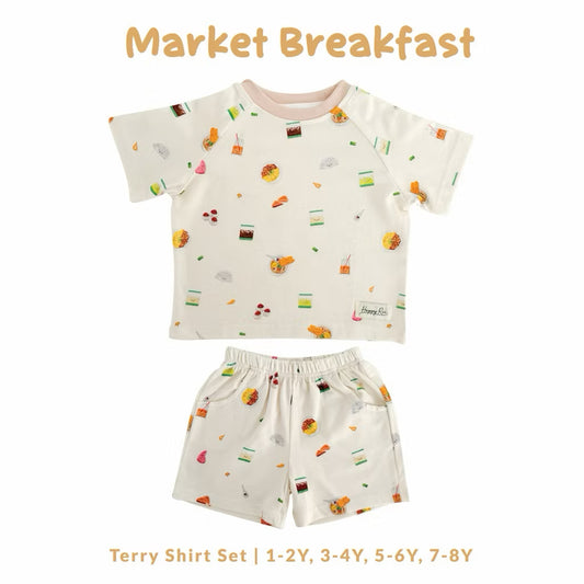 French Terry Shirt & Shorts - Market Breakfast