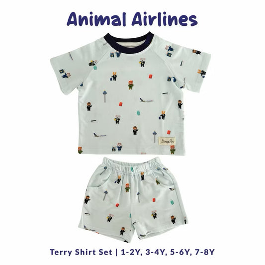 French Terry Shirt & Shorts - Animal Airlines