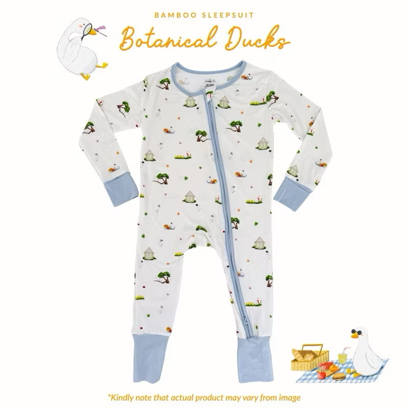 Bamboo Sleepsuit (Botanical Ducks)