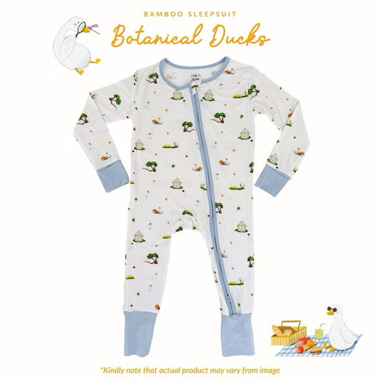 Bamboo Sleepsuit (Botanical Ducks)