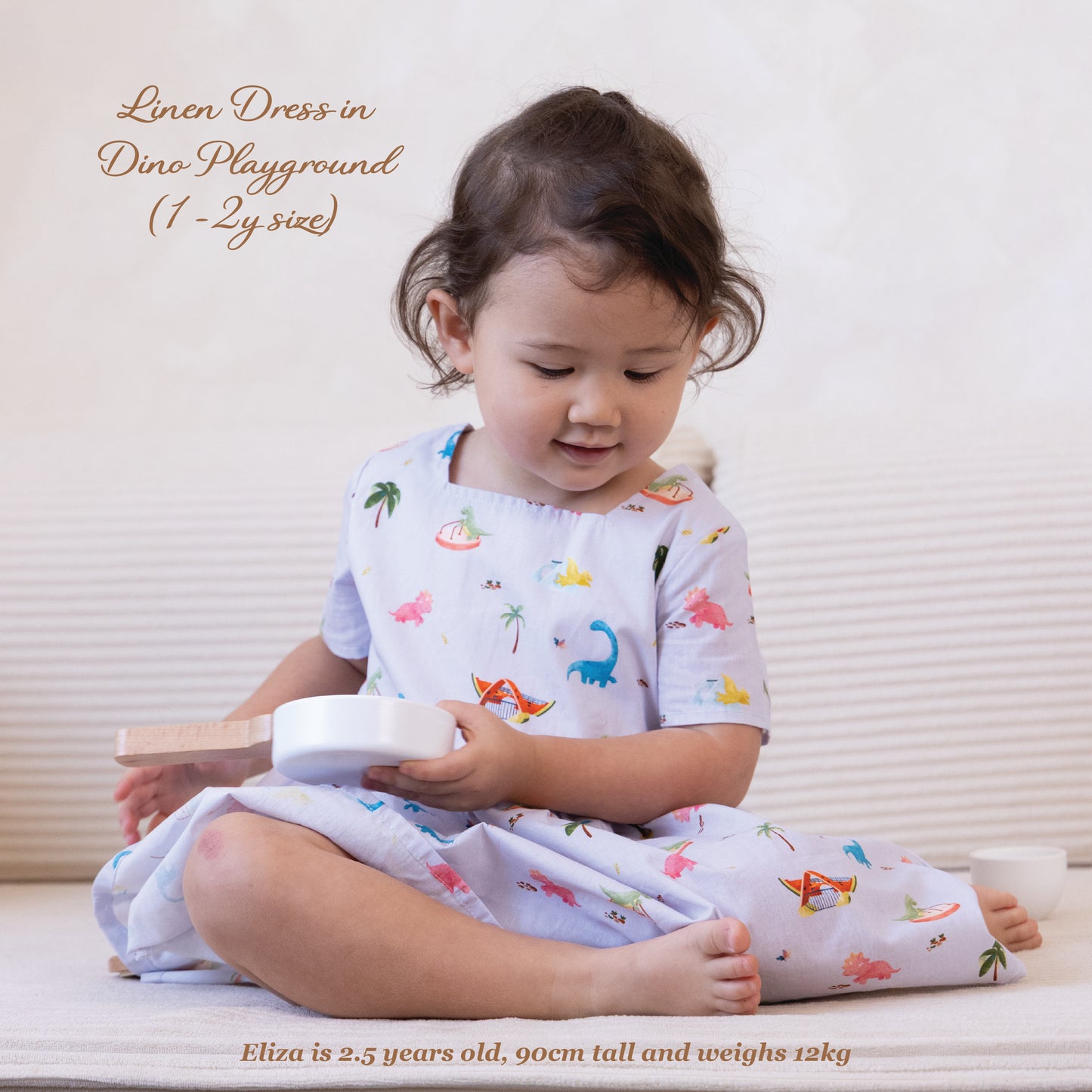 Linen Dress - Dino Playground