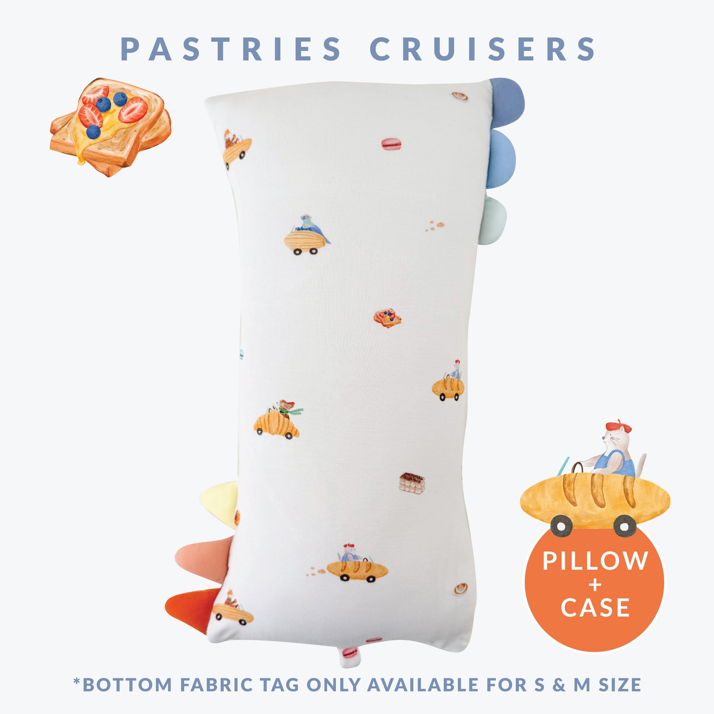 Lil' Snuggles Pillow + Case (Pastries Cruisers)