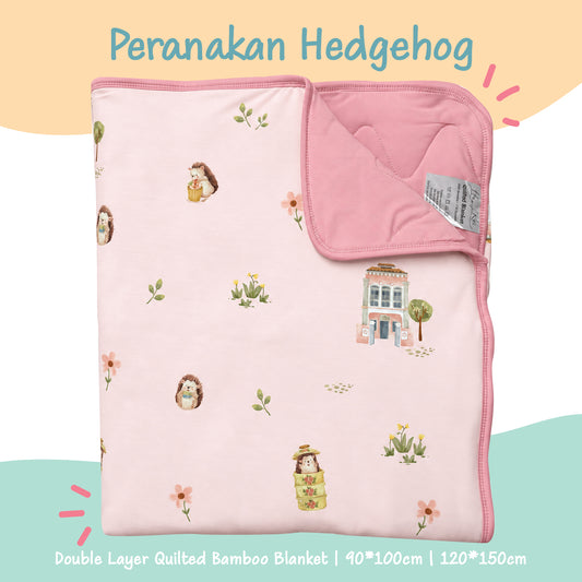 Double Layer Quilted Bamboo Blanket (Peranakan Hedgehog)