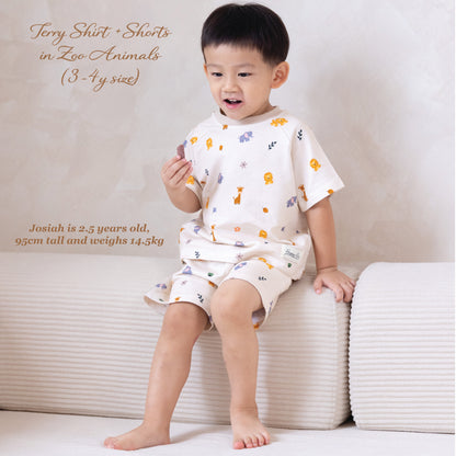 French Terry Shirt & Shorts - Zoo Animals