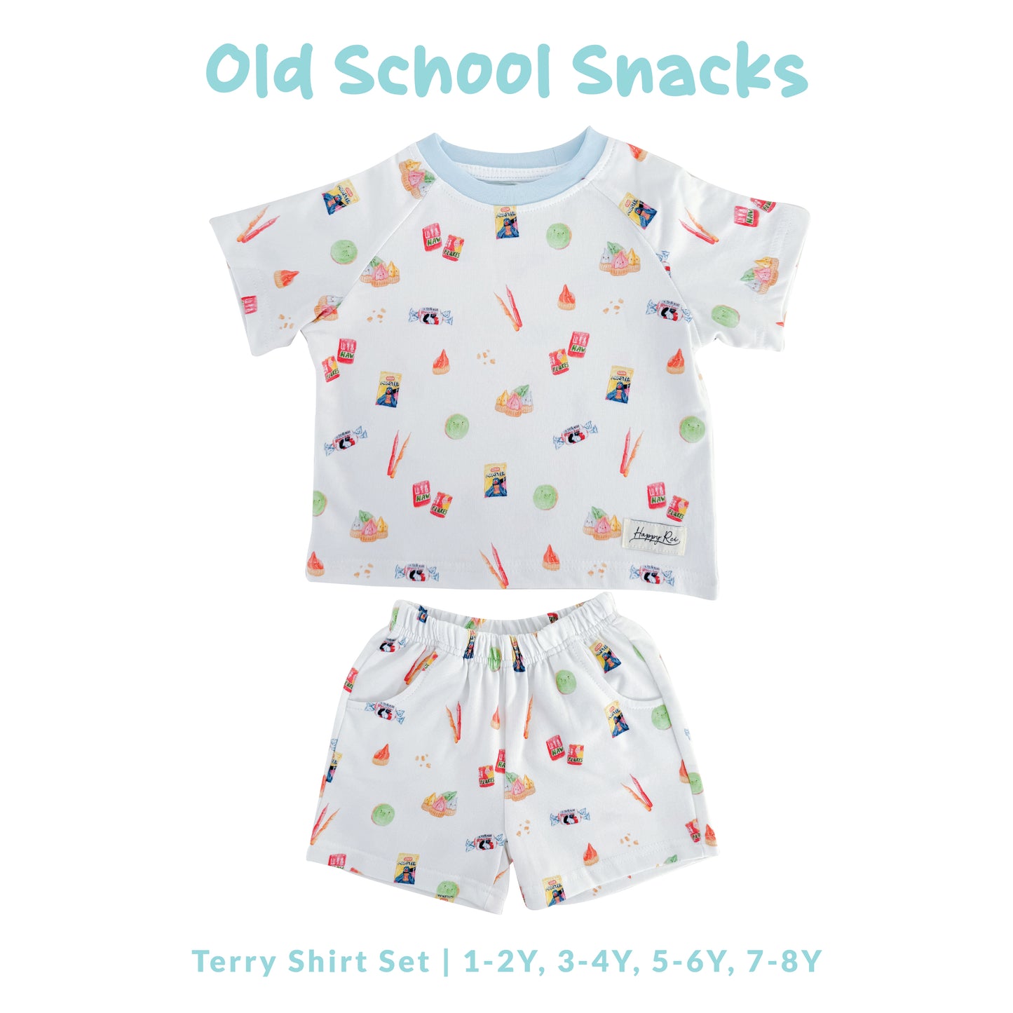 French Terry Shirt & Shorts - Old School Snacks