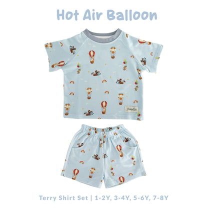 French Terry Shirt & Shorts - Hot Air Balloon