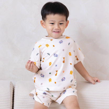 French Terry Shirt & Shorts - Zoo Animals