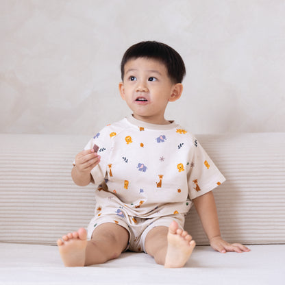 French Terry Shirt & Shorts - Zoo Animals