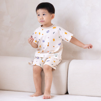 French Terry Shirt & Shorts - Zoo Animals