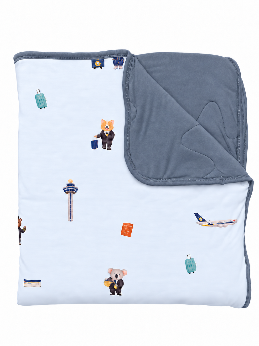 Double Layer Quilted Bamboo Blanket (Animal Airlines)