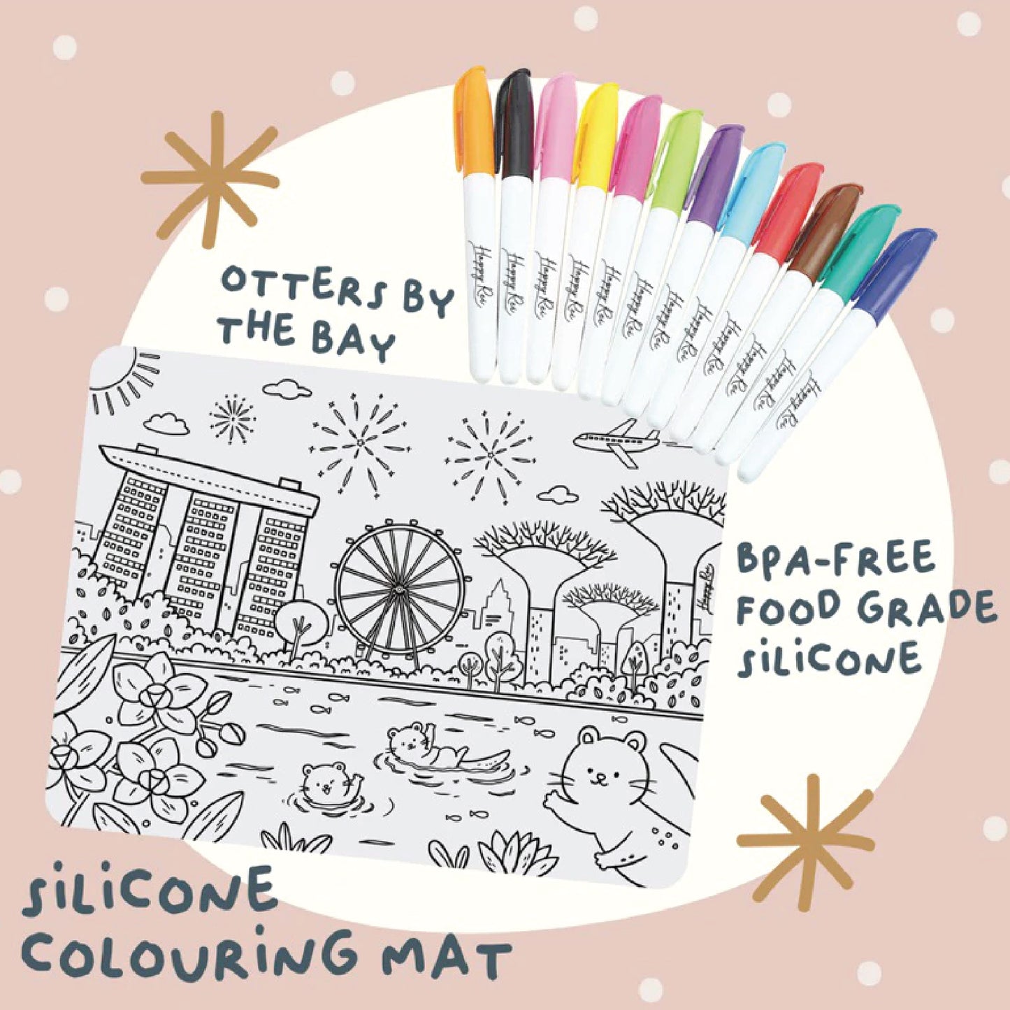 Reusable Colouring Mat + 12pc Markers