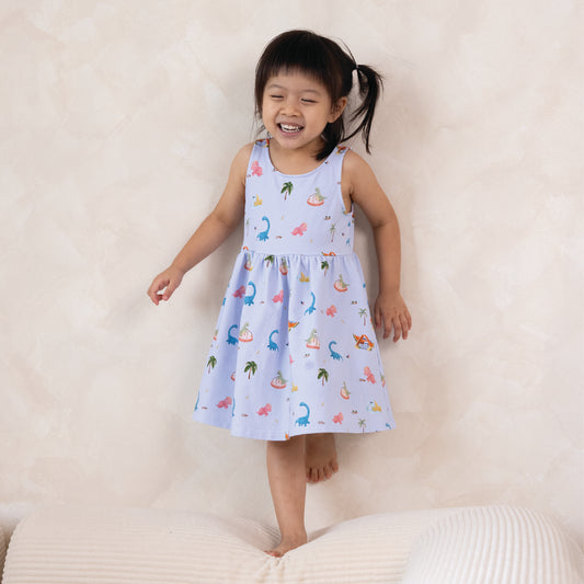 French Terry Dress - Dino Playground